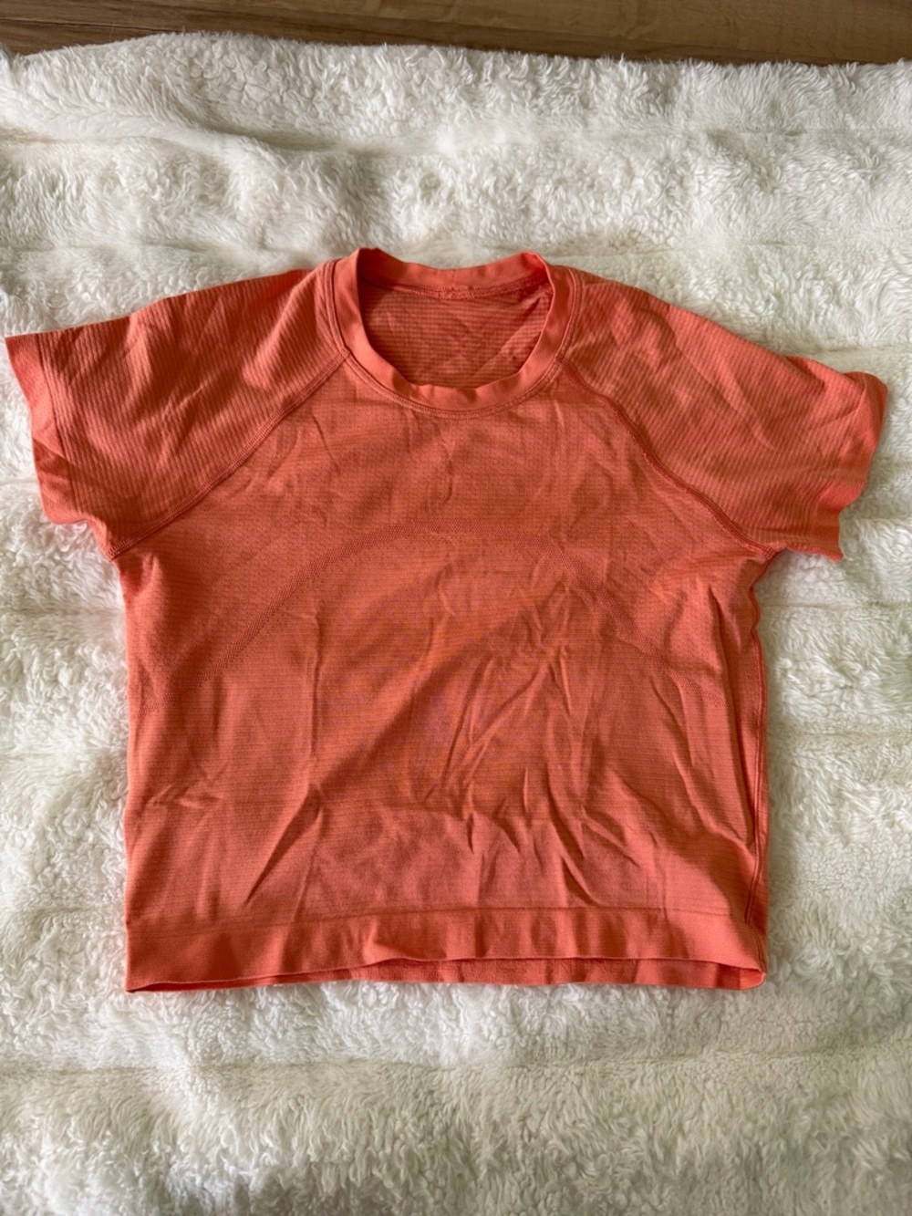Coral Short Sleeve Athletic cropped Top